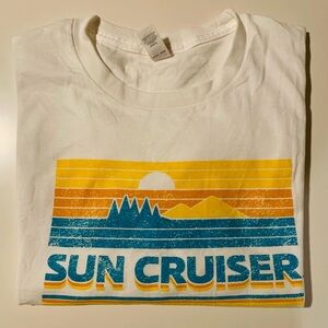 Hanes White Sun Cruiser Graphic Tee Shirt